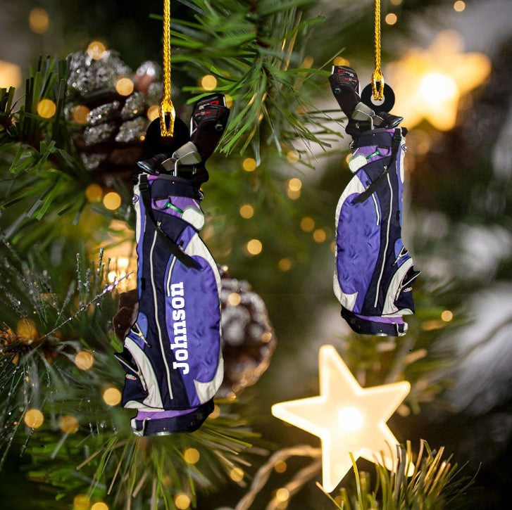 Customized Golf Bags Acrylic Ornament, Golf Cart Ornament for Golf Lovers OO3734