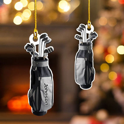 Customized Golf Bags Acrylic Ornament, Golf Cart Ornament for Golf Lovers OO3734