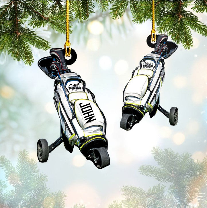 Customized Golf Bags Acrylic Ornament, Golf Cart Ornament for Golf Lovers OO3734