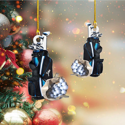 Customized Golf Bags Acrylic Ornament, Golf Cart Ornament for Golf Lovers OO3734