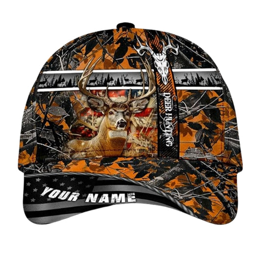 Custom Camo Deer Hunting 3D Baseball Cap, Custom Deer Hunters Caps Hats CP0233
