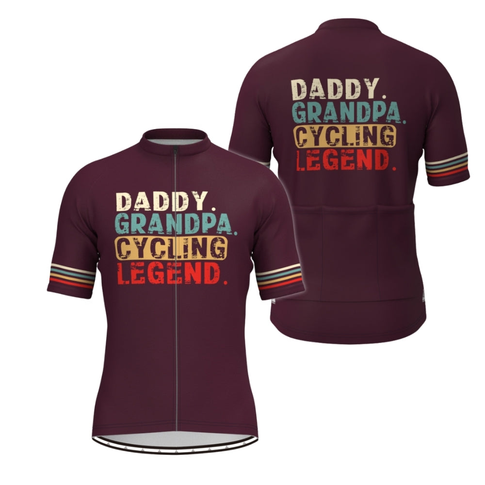 Daddy Grandpa Cycling Legend Men's Short Sleeve Cycling Jersey, Cycling Jerseys For Father's Day CE0032