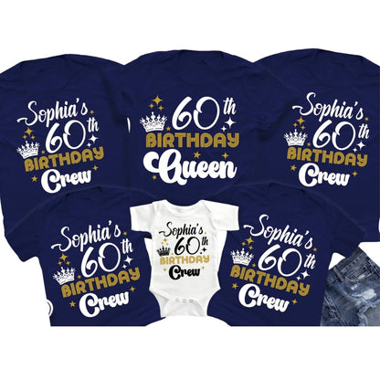 60th Birthday Queen Custom Matching Family T Shirts, Custom 60th Birthday Matching Shirts For Family ET0408