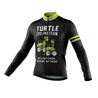 Turtle Cycling Team We're Slow As Shell Cycling Long Sleeve Jersey Men, Turtle Team Cycling Jersey CZ0070