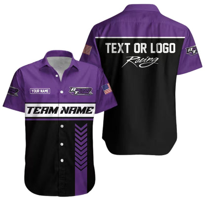Custom Mechanic Racing Workwear Hawaiian Button Up Shirt, Personalized Mechanic Uniforms HE0197