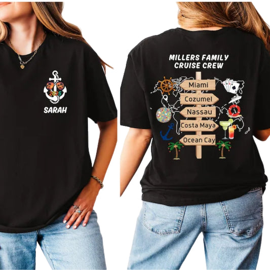 Custom Destinations Matching Family Cruise Vacation T Shirts, Custom Cruise Family Vacation Shirts ET0102