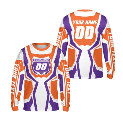 Custom Red And White Dirt Bike Long Sleeve Jersey Shirts For Men, Custom Dirt Bike Jerseys ME0047