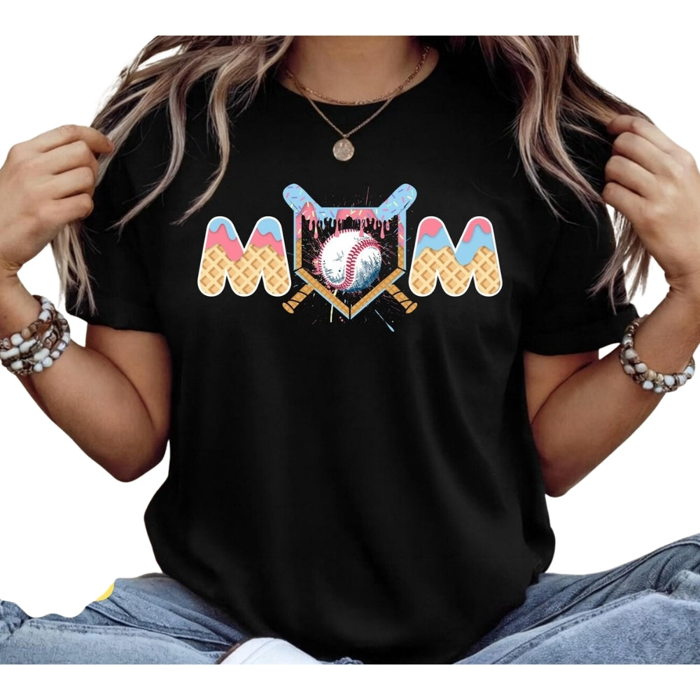Custom Baseball Ice Cream Birthday Matching Family T Shirts, Custom Baseball Birthday Matching Shirts For Family ET0550