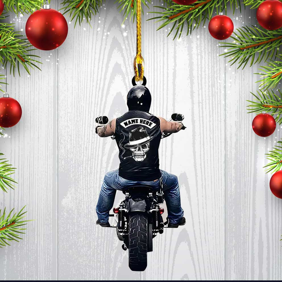 Personalized Biker Lady Ornament, Custom Acrylic Biker Ornament for Biker Man, Biker Women OO3722