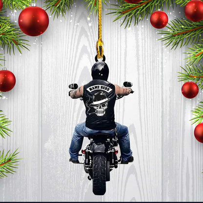 Personalized Biker Lady Ornament, Custom Acrylic Biker Ornament for Biker Man, Biker Women OO3722