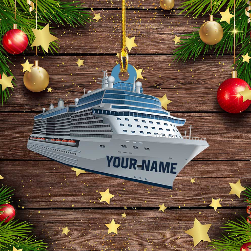 Personalized Cruise Ship Ornament, Custom Name Flat Acrylic Ornament for Cruise Lovers OO3719