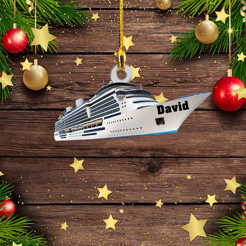 Personalized Cruise Ship Ornament, Custom Name Flat Acrylic Ornament for Cruise Lovers OO3719