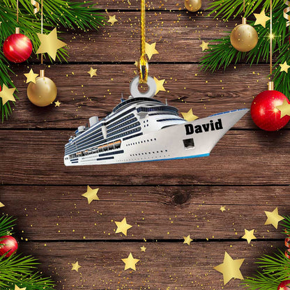 Personalized Cruise Ship Ornament, Custom Name Flat Acrylic Ornament for Cruise Lovers OO3719