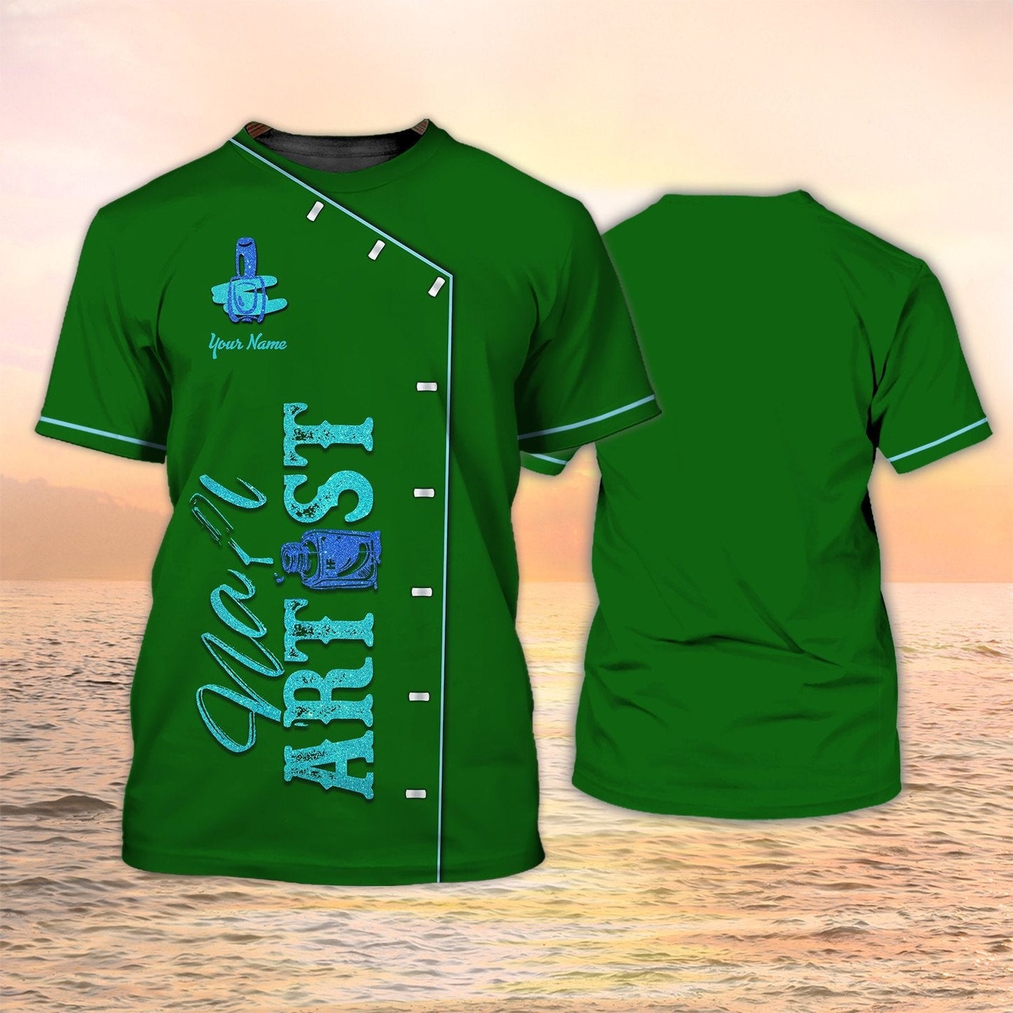 Nail Artist Custom Tshirt Nail Tech Shirt Green Gift For Nail Technican TO2145