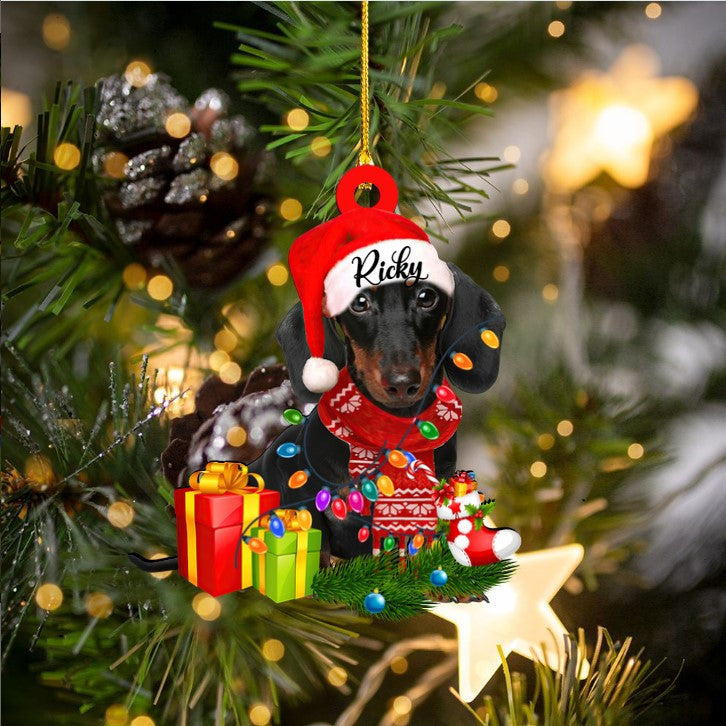 Personalized Funny Dachshund in Stock Acrylic Ornament for Christmas Gift Dog Lovers OO3707
