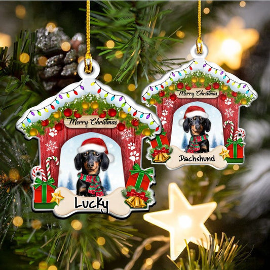 Customize Dachshund House Acrylic Ornament Christmas Gift OO3706