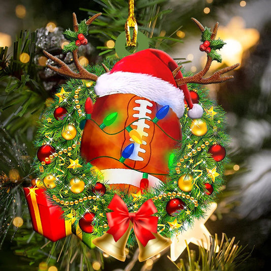 Rugby Christmas Ornament Acrylic Rugby Hat Ornament for Rugby Lovers OO3690