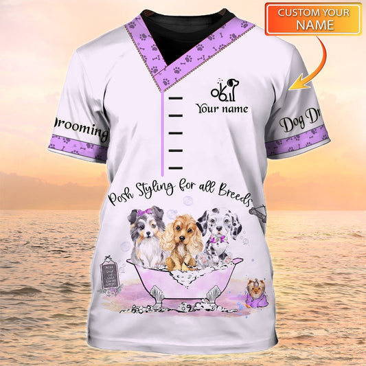 Dog Grooming Shirt Pets Grooming Uniform Posh Styling For All Breeds TO2093