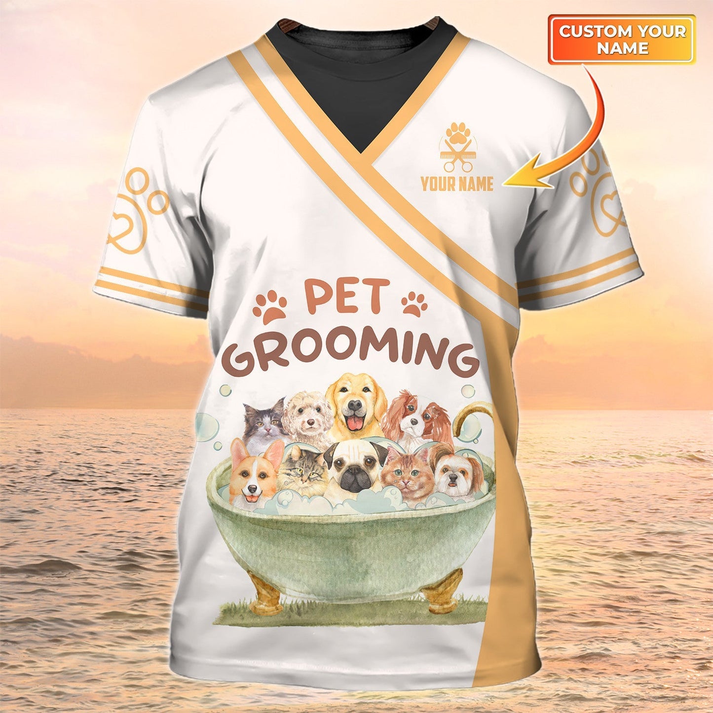 Pet Grooming Shirt Dog Groomer Custom Tshirt Grooming Uniform Gift For Groomer TO2089