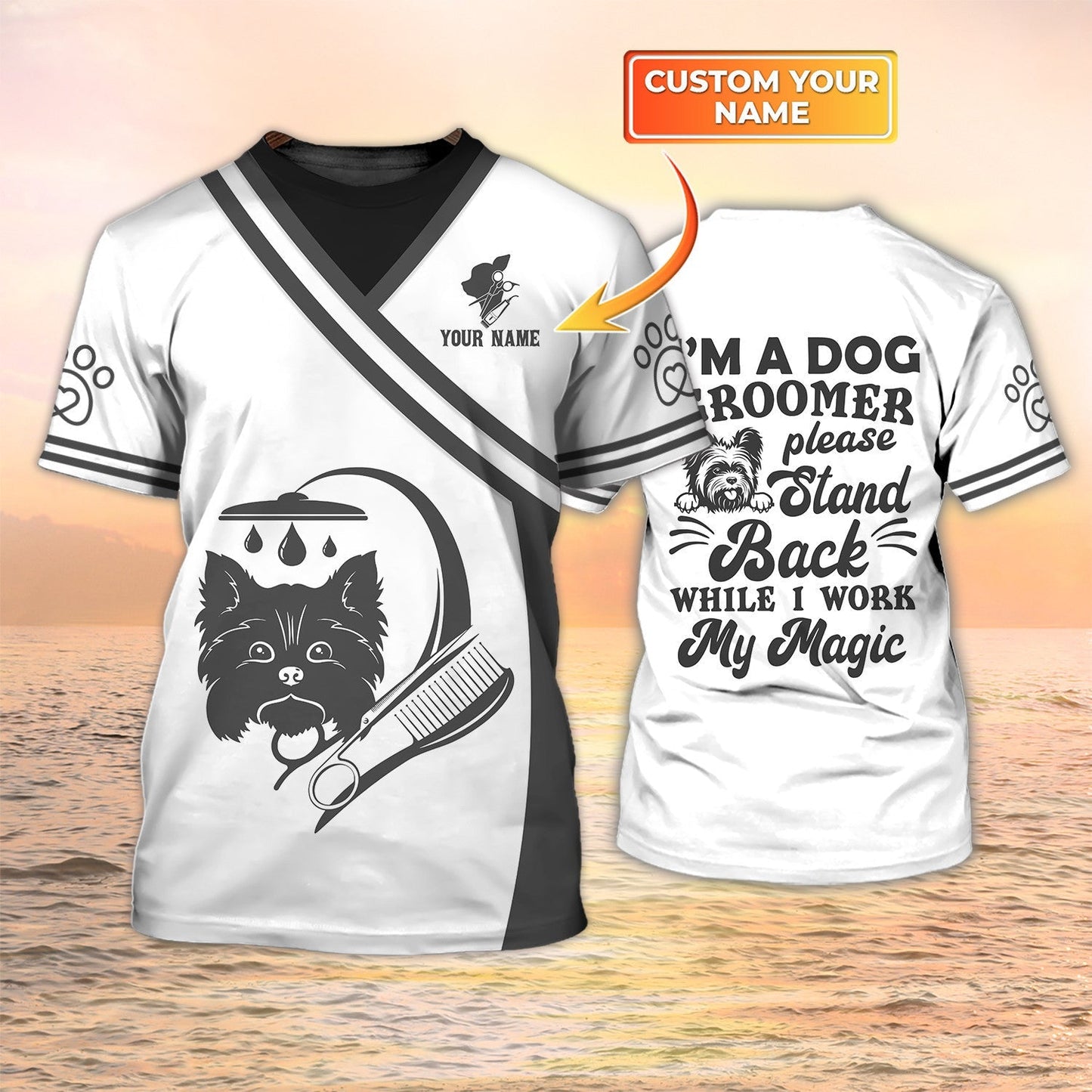 Dog Groomer Shirts Grooming Custom T Shirt Grooming Apparel Pet Salon Uniform TO2090