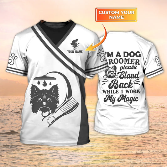 Dog Groomer Shirts Grooming Custom T Shirt Grooming Apparel Pet Salon Uniform TO2090