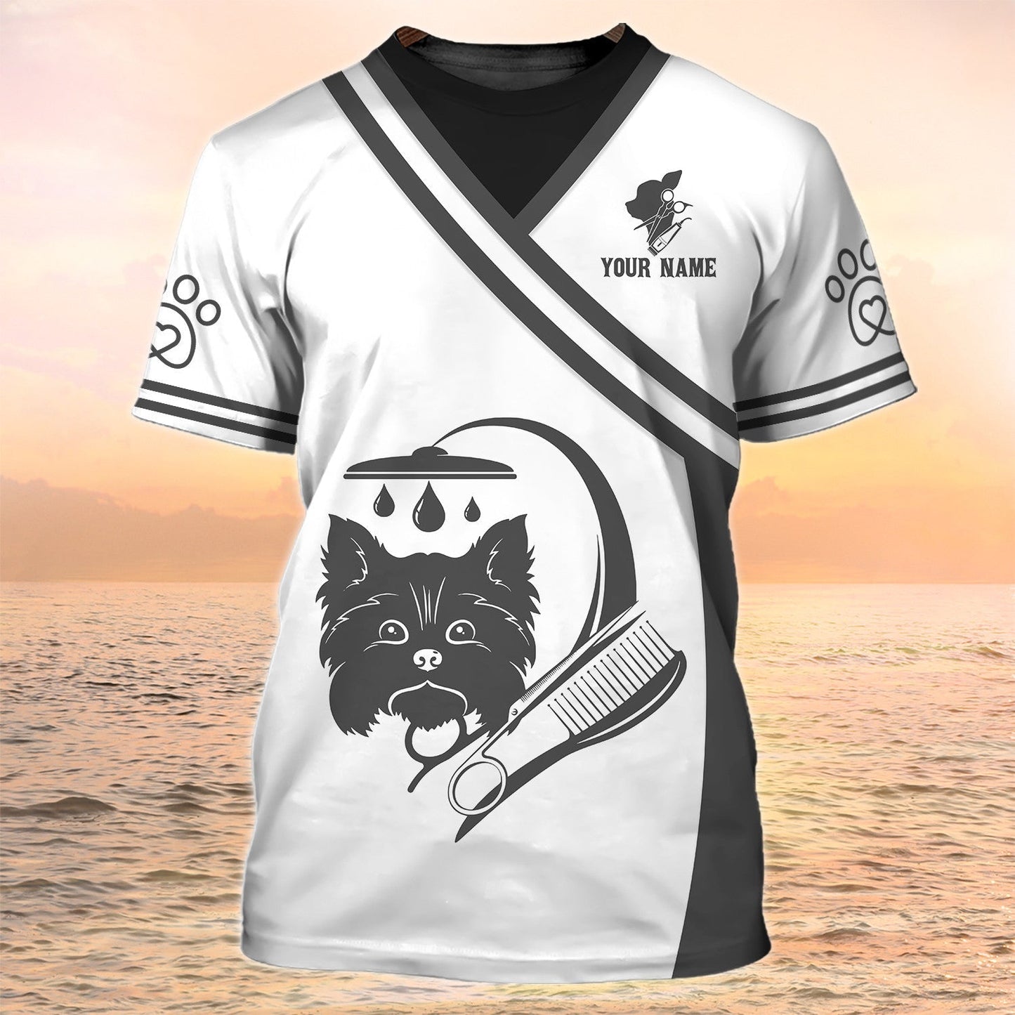 Dog Groomer Shirts Grooming Custom T Shirt Grooming Apparel Pet Salon Uniform TO2090