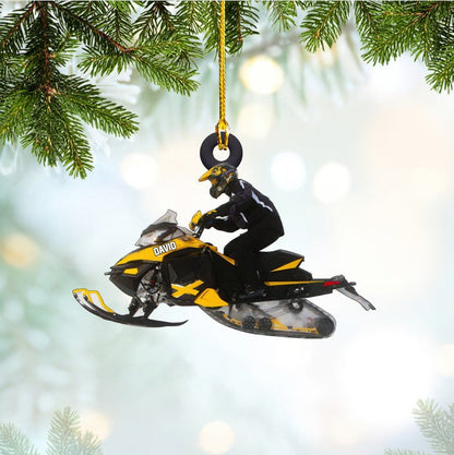 Personalized Snowmobile Rider Ornament Acrylic for Snowmobile Lovers OO3673