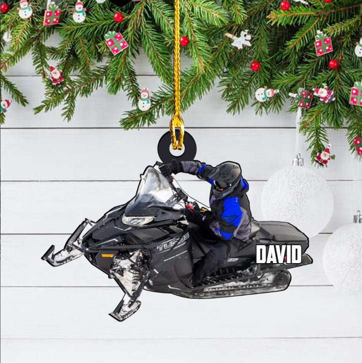 Personalized Snowmobile Rider Ornament Acrylic for Snowmobile Lovers OO3673