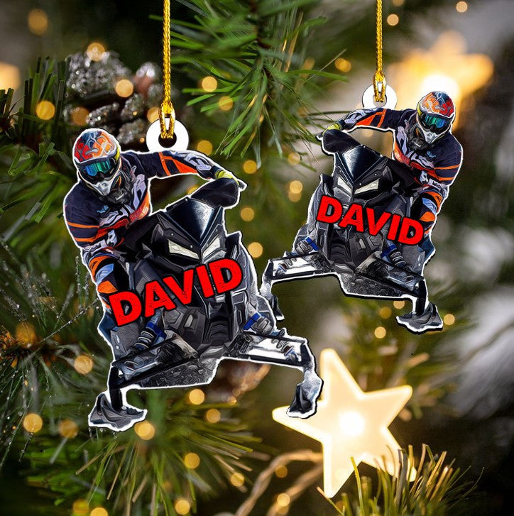 Personalized Snowmobile Rider Ornament Acrylic for Snowmobile Lovers OO3673