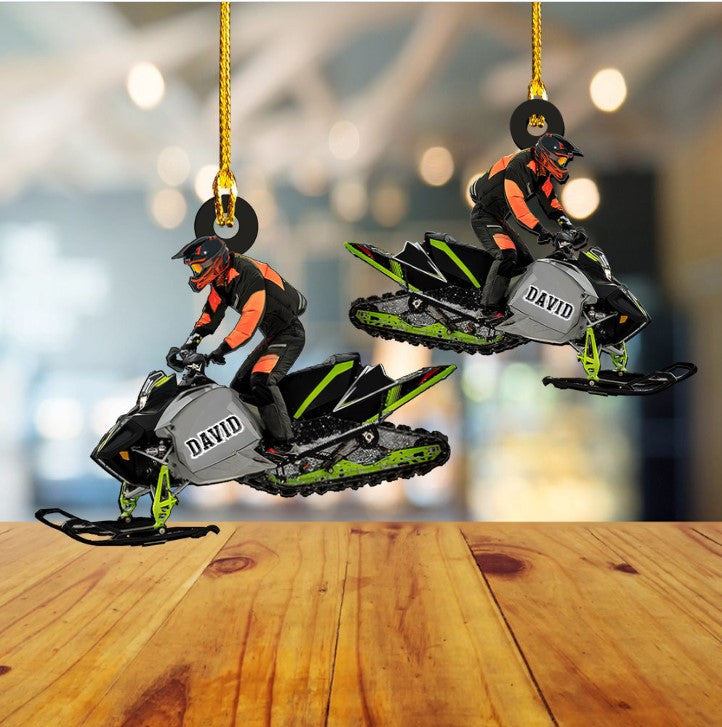 Personalized Snowmobile Rider Ornament Acrylic for Snowmobile Lovers OO3673
