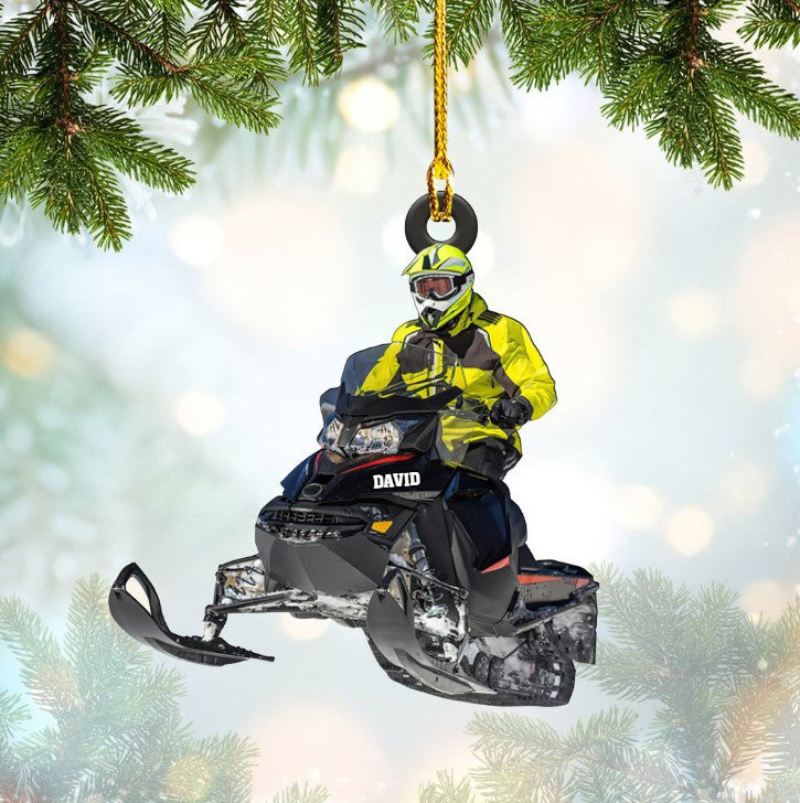 Personalized Snowmobile Rider Ornament Acrylic for Snowmobile Lovers OO3673