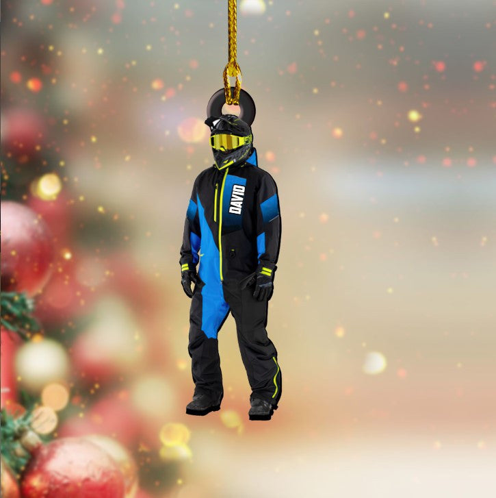 Personalized Snowmobile Rider Ornament Acrylic for Snowmobile Lovers OO3673