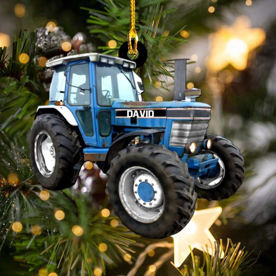 Personalized Tractor Ornament Custom Shaped Acrylic Ornament for Farmer Tractor Driver OO3668