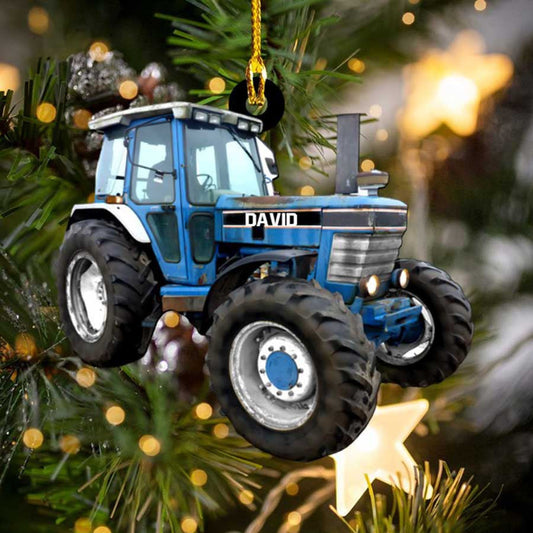 Personalized Tractor Ornament Custom Shaped Acrylic Ornament for Farmer Tractor Driver OO3668