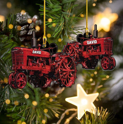 Personalized Tractor Ornament Custom Shaped Acrylic Ornament for Farmer Tractor Driver OO3668