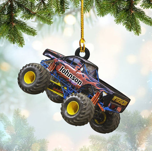Personalized Monster Truck Custom Shape Ornament Custom Name Ornament for Him OO3652