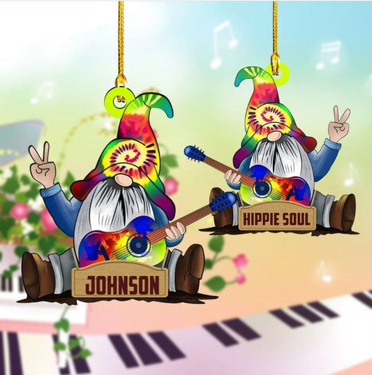 Personalized Hippie Gnome Acrylic Ornament for Hippie Style Lovers OO3651