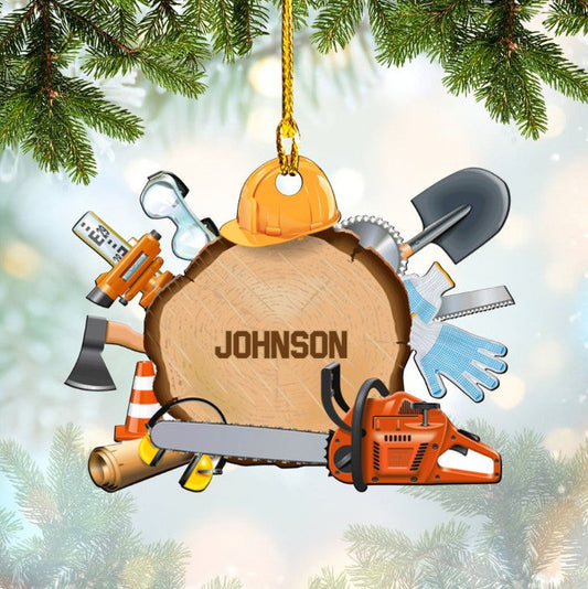 Personalized Logger Custom Shaped Acrylic Ornament Christmas for Loggers OO3641