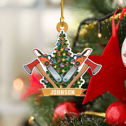 Personalized Logger Custom Shaped Acrylic Ornament Christmas for Loggers OO3641