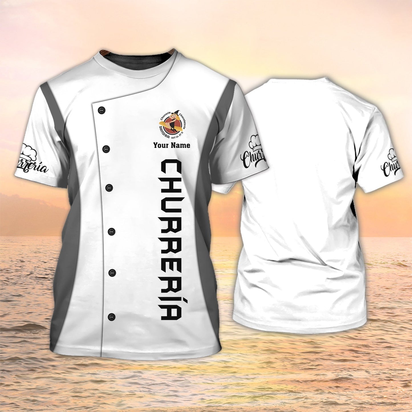Churreria Tshirt Churros 3D Custom Shirt White Uniform TO2064