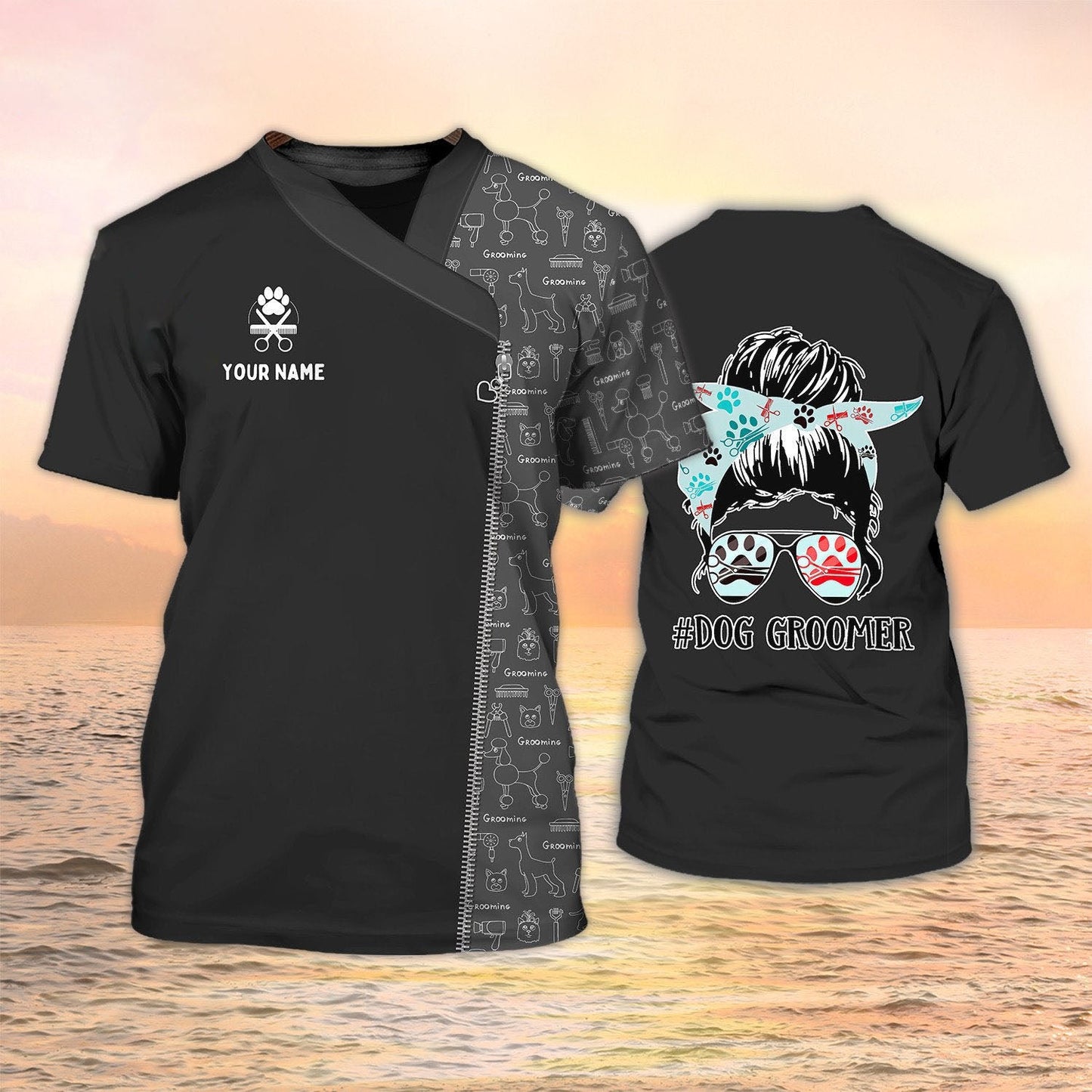 Dog Groomer T Shirt Dog Grooming Shirt Pet Grooming Salon Uniform TO2095