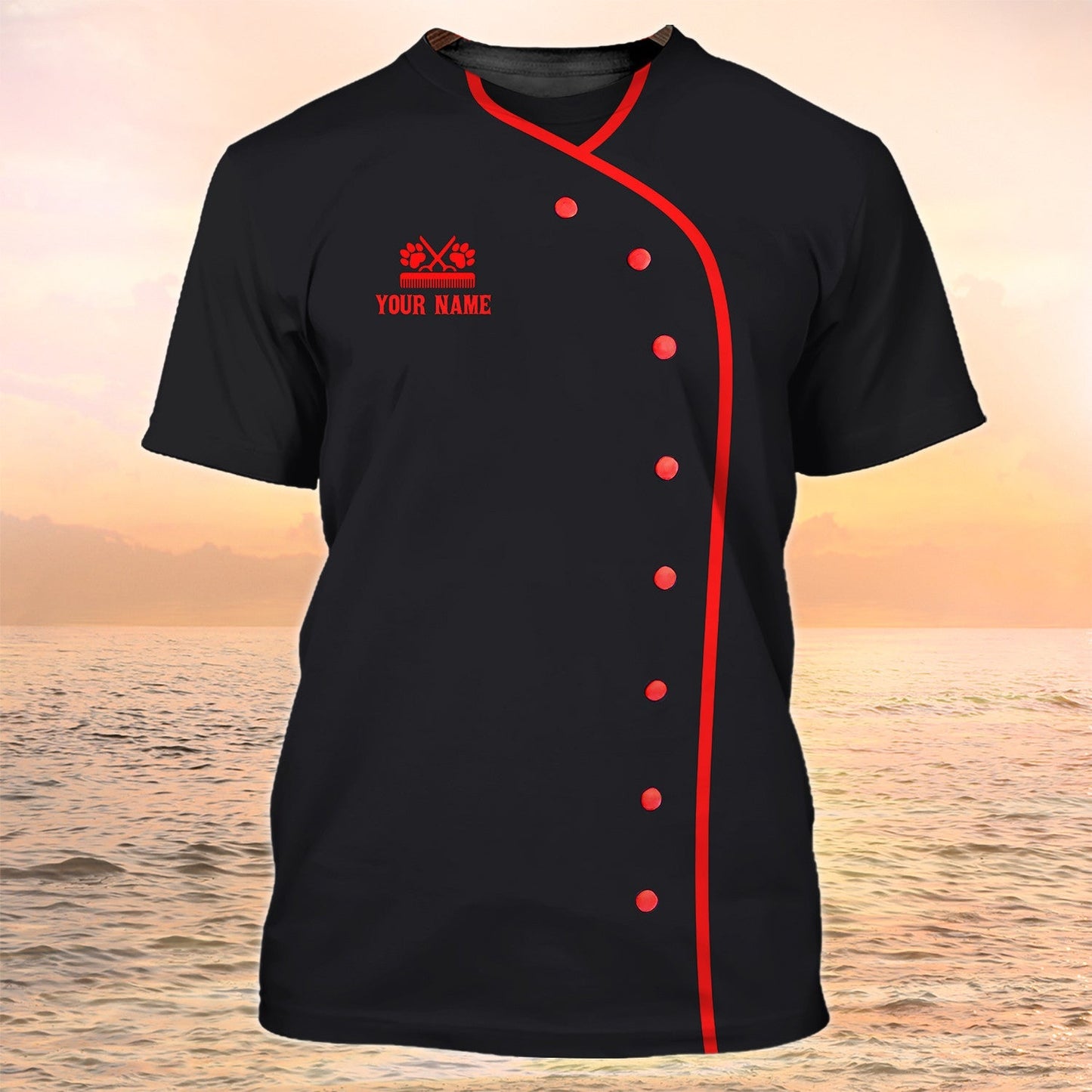 Dog Groomer Custom Shirts Grooming Uniform Salon Pet Personalized Name 3D Tshirt TO2100
