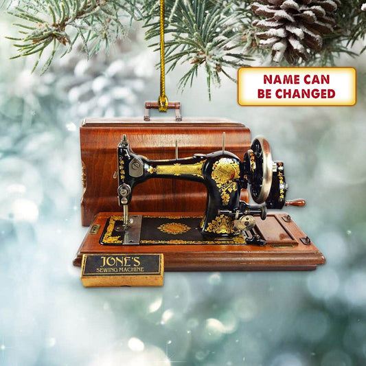 Personalized Sewing Machine Custom Shaped Acrylic Ornament for Sewers Two Sides Printed Ornament OO3626