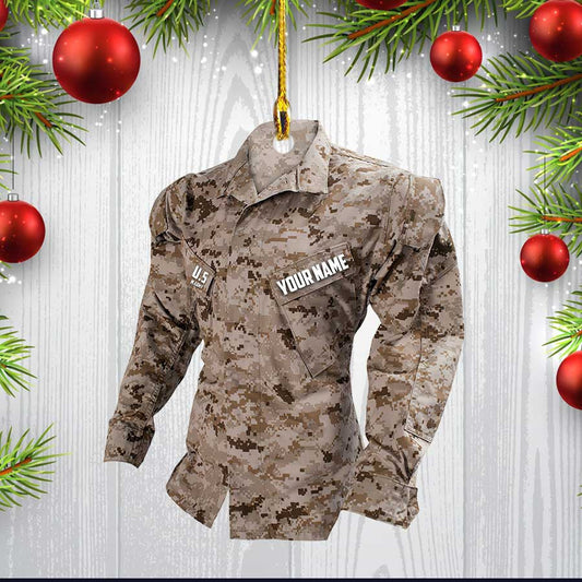 Marine Uniform - Personalized Flat Acrylic Ornament for Marine Corps OO3596