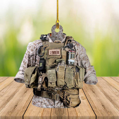 Marine Uniform - Personalized Flat Acrylic Ornament for Marine Corps OO3596