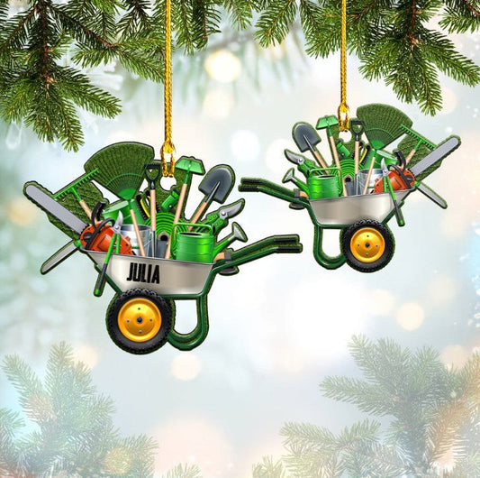 Personalized Garden Tool Ornament for Gardener, Custom Shaped Acrylic Garden Ornament OO3593