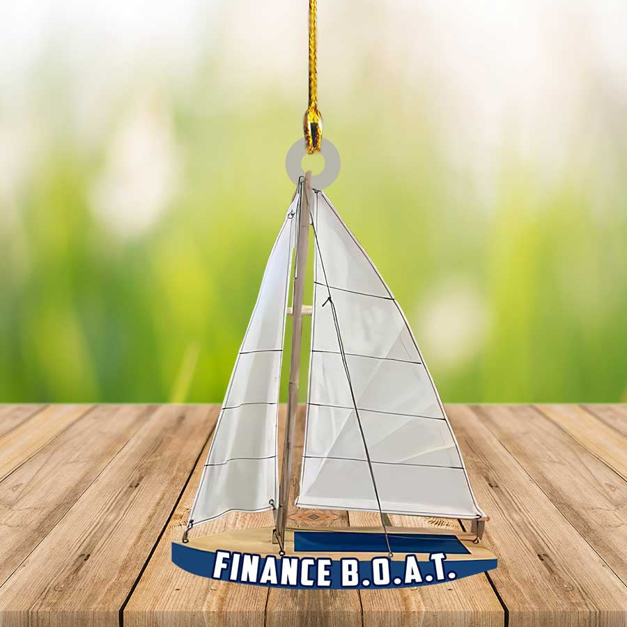 Personalized Sailboat Ornament, Custom Name Flat Acrylic Ornament for Sailor OO3586