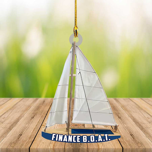 Personalized Sailboat Ornament, Custom Name Flat Acrylic Ornament for Sailor OO3586