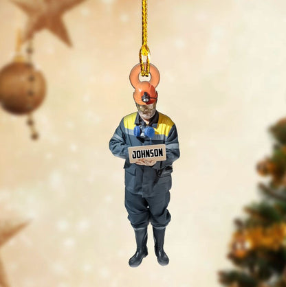 Personalized Coal Miner Acrylic Ornament for Coal Miner Human Christmas Ornament OO3583