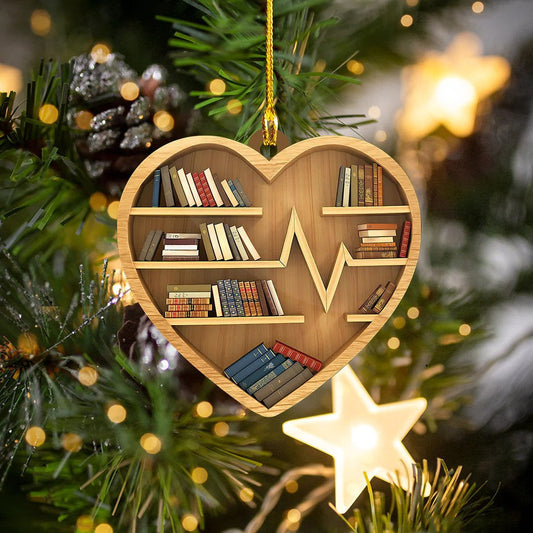 Customized Bookshelves Custom Heart Shaped Acrylic Ornament for Book Lovers OO3579